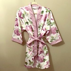 Purple and White Kimono Robe
